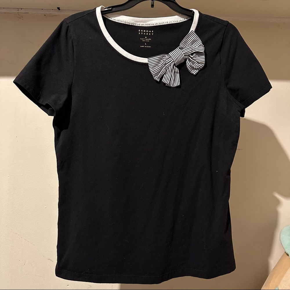 Kate Spade Broome Street Black T-Shirt Size L